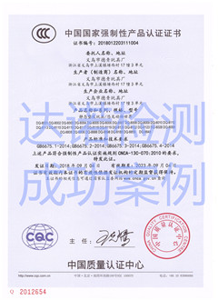义乌市德青玩具厂3C认证证书